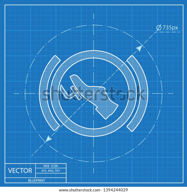 Press break pedal warning vector hmi dashboard blueprint\
icon 