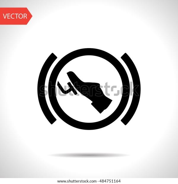 Press\
break pedal warning vector hmi dashboard flat\
icon
