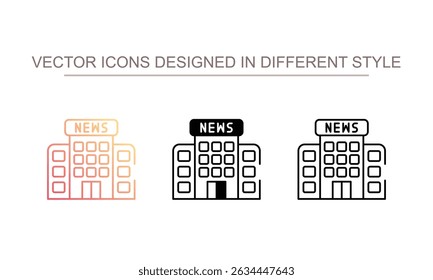 Diseño de icono de edificio de Prensa con fondo blanco