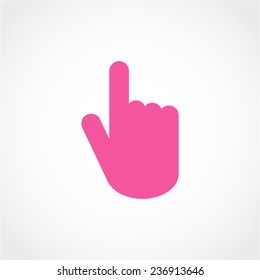 Press button. Click here hand sign Icon Isolated on White Background