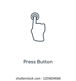 Press Button concept line icon. Linear Press Button concept outline symbol design. This simple element illustration can be used for web and mobile UI/UX.