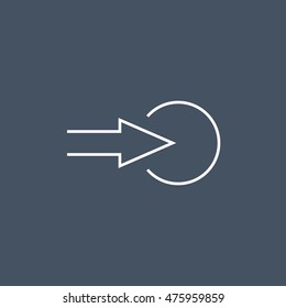 Press the button. Enter login vector icon isolated