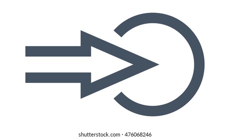 Press the button. Enter login vector icon isolated