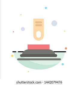 Press, Button, Finger, Start Abstract Flat Color Icon Template