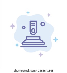 Press, Button, Finger, Start Blue Icon on Abstract Cloud Background. Vector Icon Template background