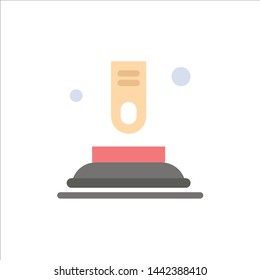 Press, Button, Finger, Start  Flat Color Icon. Vector icon banner Template