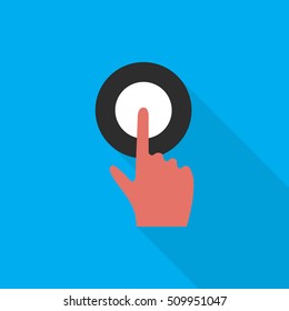 press button flat icon illustration isolated vector sign symbol 