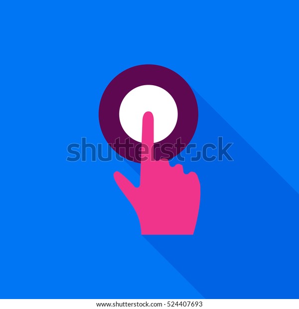 Press Button Flat Icon Illustration Isolated Stock Vector (Royalty Free ...