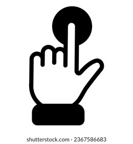 Press a button, hand pointer, click solid icon, web design concept, switch button vector sign on white background, glyph style icon for mobile concept and web design. Vector graphics