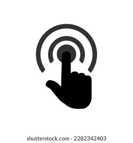press button with touch screen, push vector icon