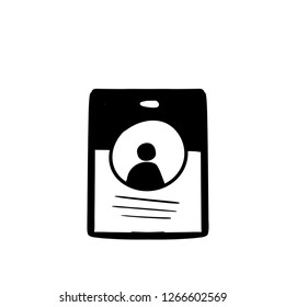 Press card  doodle drawing icon vector 