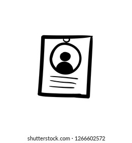 Press card  doodle drawing icon vector 