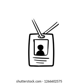 Press card  doodle drawing icon vector 