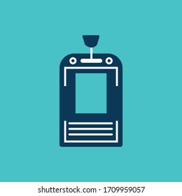 Icono de tarjeta de prensa diseño plano en color azul