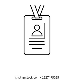 Press card outline icon. linear style sign for mobile concept and web design. Id card badge simple line vector icon. Symbol, logo illustration. Pixel vector graphics