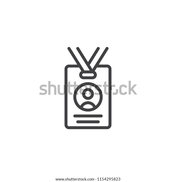 Press card\
outline icon. linear style sign for mobile concept and web design.\
Id card badge simple line vector icon. Symbol, logo illustration.\
Pixel perfect vector\
graphics