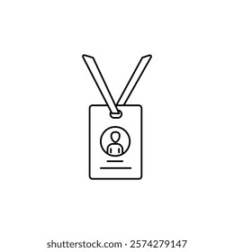 Press card outline icon vector