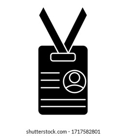 Press card vector icon. visitor illustration sign. conference symbol. name logo.