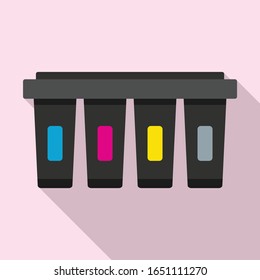 Press cartridge icon. Flat illustration of press cartridge vector icon for web design