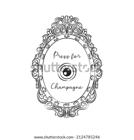 Press for champagne, Kitchen decor or rinks trolley print, Bar cart art, Feminine cocktail, Fun kitchen bar print, for gift