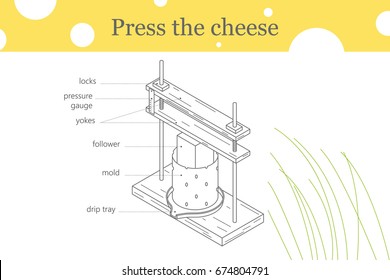 Press the cheese one line illustration.