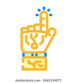 presione el Vector de color de gesto de mano del robot Hacer clic. presione el signo de gesto de mano del robot Hacer clic