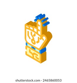 press click robot hand gesture isometric icon vector. press click robot hand gesture sign. isolated symbol illustration