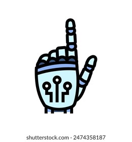 press click robot hand gesture color icon vector. press click robot hand gesture sign. isolated symbol illustration