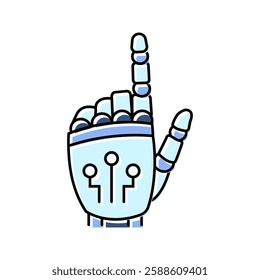 press click robot hand gesture color icon vector. press click robot hand gesture sign. isolated symbol illustration
