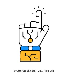 press click robot hand gesture line icon vector. press click robot hand gesture sign. isolated symbol illustration