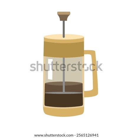Press coffee maker. Coffee shop equipment. French press coffee. Caffe house equipment.