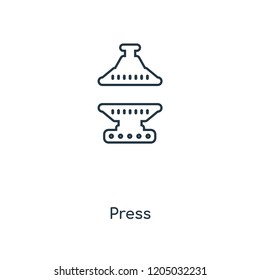 Press concept line icon. Linear Press concept outline symbol design. This simple element illustration can be used for web and mobile UI/UX.