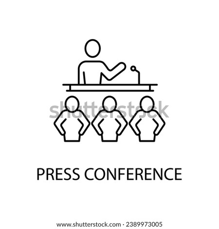 Press conference concept line icon. Simple element illustration. Press conference concept outline symbol design.