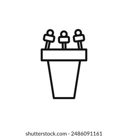 Press conference icon logo sign vector outline