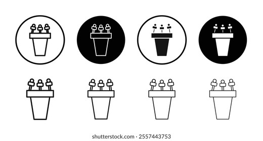 Press conference icon logo sign set vector outline