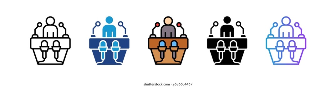 Icono de conferencia de Prensa Ilustración vectorial múltiple