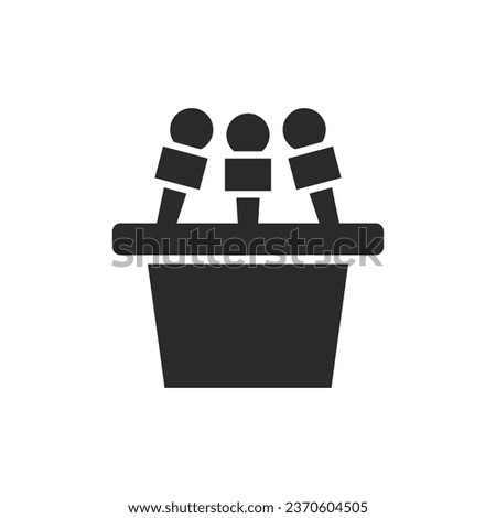 Press conference icon. Vector icon isolated on white background.