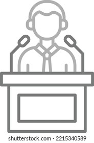 Press Conference vector icon. Can be used for printing, mobile and web applications.