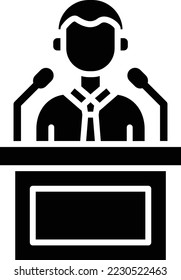 Press Conference vector icon. Can be used for printing, mobile and web applications.