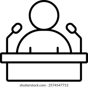 Press Conference vector icon. Can be used for printing, mobile and web applications.