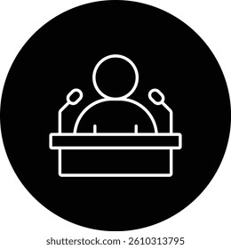 Press Conference vector icon. Can be used for printing, mobile and web applications.