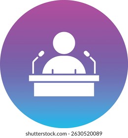 Icono del Vector de la Conferencia de la Prensa. Se puede utilizar para aplicaciones de impresión, móviles y de Web.