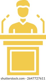 Ícone de vetor de Conferência de imprensa. Pode ser usado para impressão, aplicativos móveis e da Web.