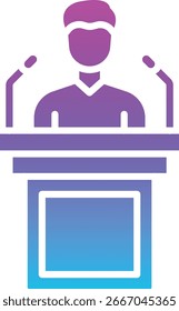Icono del Vector de la Conferencia de la Prensa. Se puede utilizar para aplicaciones de impresión, móviles y de Web.