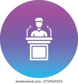 Icono del Vector de la Conferencia de la Prensa. Se puede utilizar para aplicaciones de impresión, móviles y de Web.