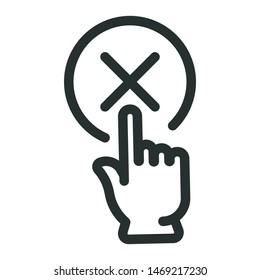 press disable - minimal line web icon. simple vector illustration. concept for infographic, website or app.