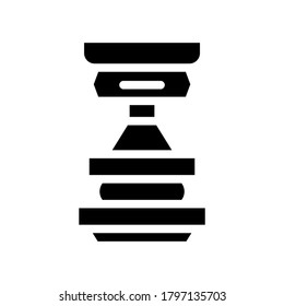 press equipment glyph icon vector. press equipment sign. isolated contour symbol black illustration