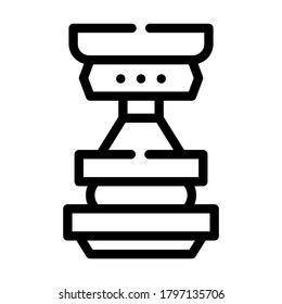 pulse el vector de icono de línea de equipo. pulse el signo del equipo. símbolo de contorno aislado ilustración negra