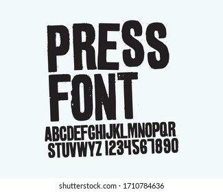 Press font set in vector format