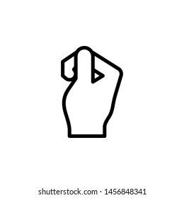 Press hand gesture outline icon. Element of hand gesture illustration icon. signs, symbols can be used for web, logo, mobile app, UI, UX on white background